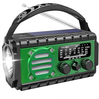 20 000 mAh nødradio med solcellepanel