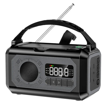 12000 mAh nødradio med doble solcellepaneler og sveiv (AM/FM/NOAA)